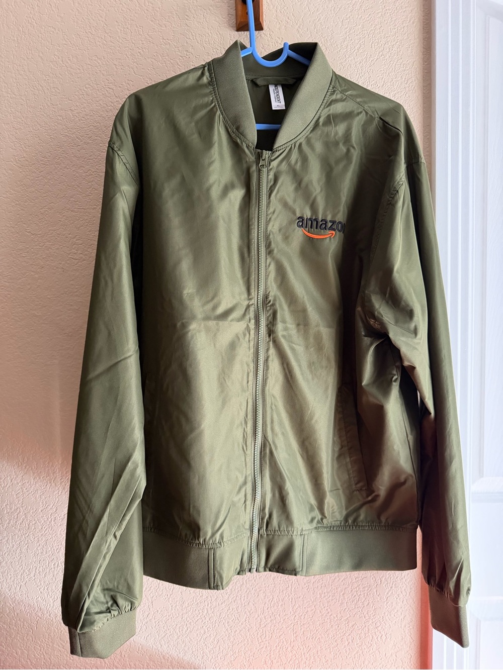 New Amazon Olive Green Lightweight Bomber Jacket